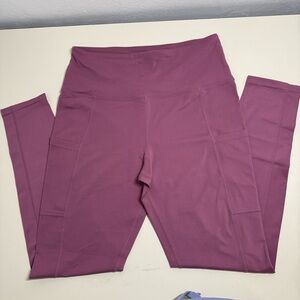 Tuff Athletics Women's Ultra Soft High Rise Yoga Leggings Size M Purple